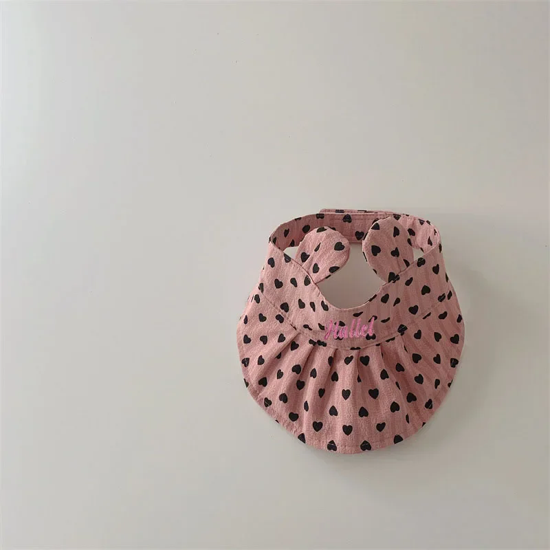 Personalized Summer Baby Sun Hats Cotton Dots Pattern Kids Boys Girls Sunscreen Visor Caps Children Empty Top Hat Big Brim Hat