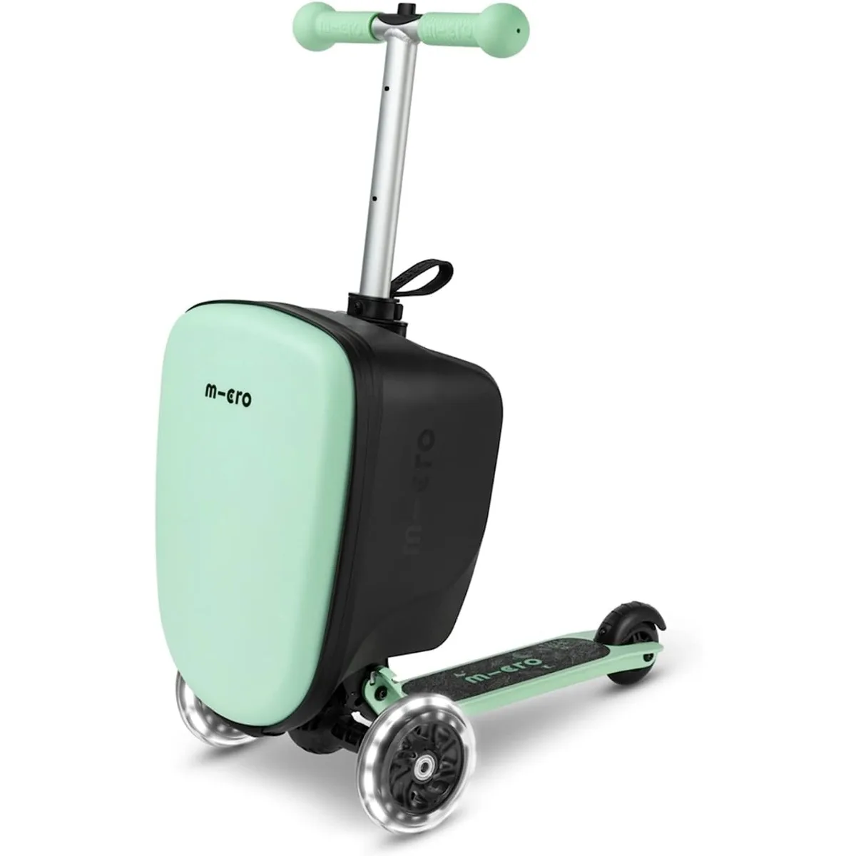 Micro Kickboard Scooter Luggage Junior-Three Wheeled, Lean-to-Steer, Carry-On Suitcase, Swiss-Designed Scooter for Kids