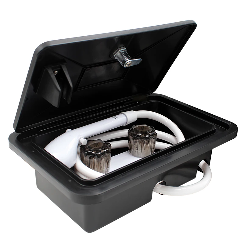 Black White RV Exterior Shower Box Kit with Lock Boat Marine Camper Motorhome Caravan Accessories RV Parts