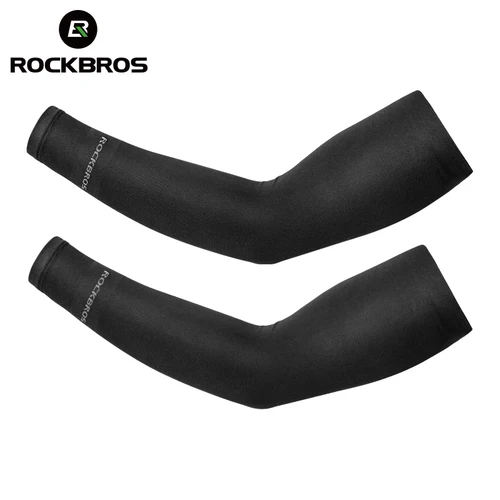 ROCKBROS-Calentadores de brazo de tela de hielo para correr, Mangas de brazo para protección UV, baloncesto, Camping, equitación, ropa deportiva al aire libre, equipo de protección