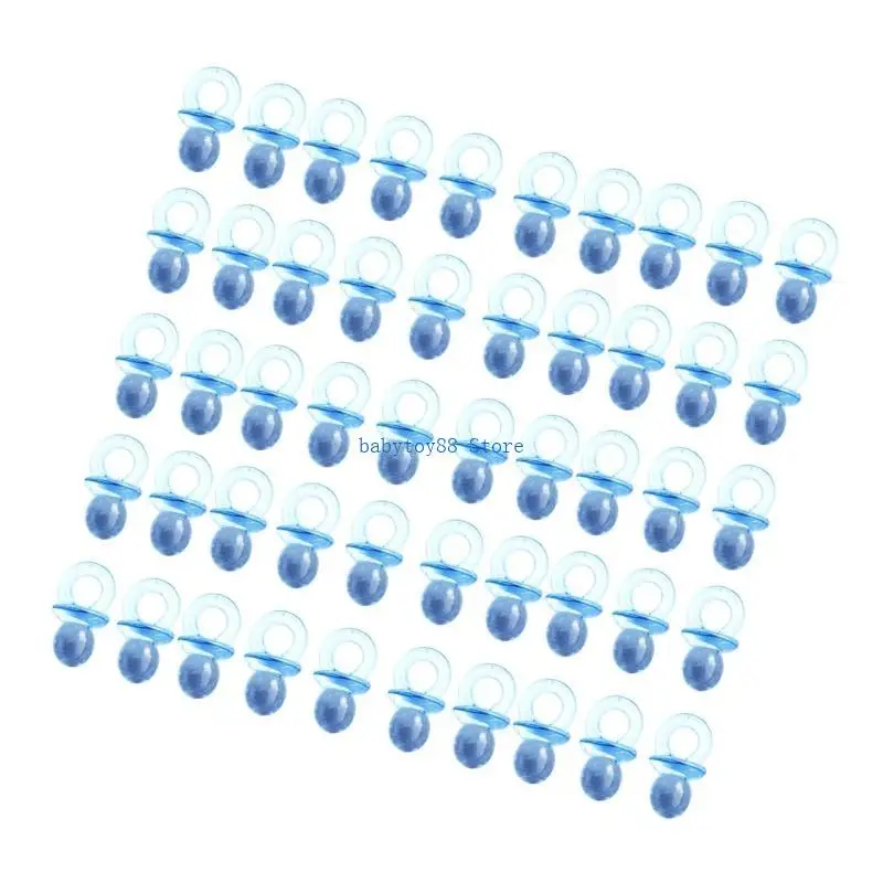 Y4UD 50 قطعة من اللهايات الأكريليكية حلمات الدمية لحديثي الولادة هدايا استحمام الطفل والكشف عن الجنس وديكورات طاولات الحفلات