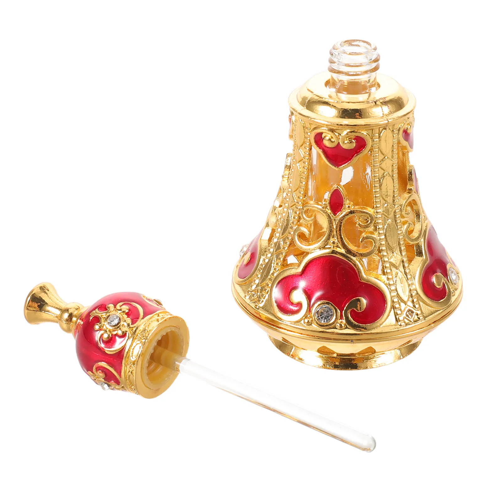 125Ml Vintage Style Refillable Arabic Perfume Bottle Decorative Essential Oil Bottle with Bejeweled Accents for Bedroom Living 3