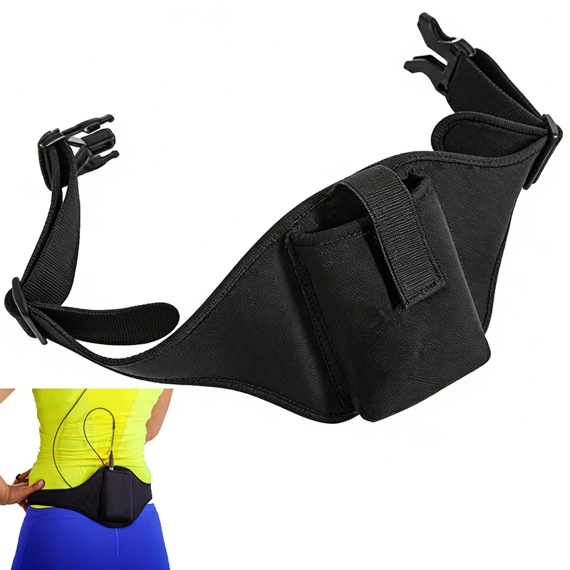 

Black Adjustable Fitness Waist Belt Mic Pack For Running Bag Microphone Holder Fanny Pack Tune Sport Belt Neoprene Durable