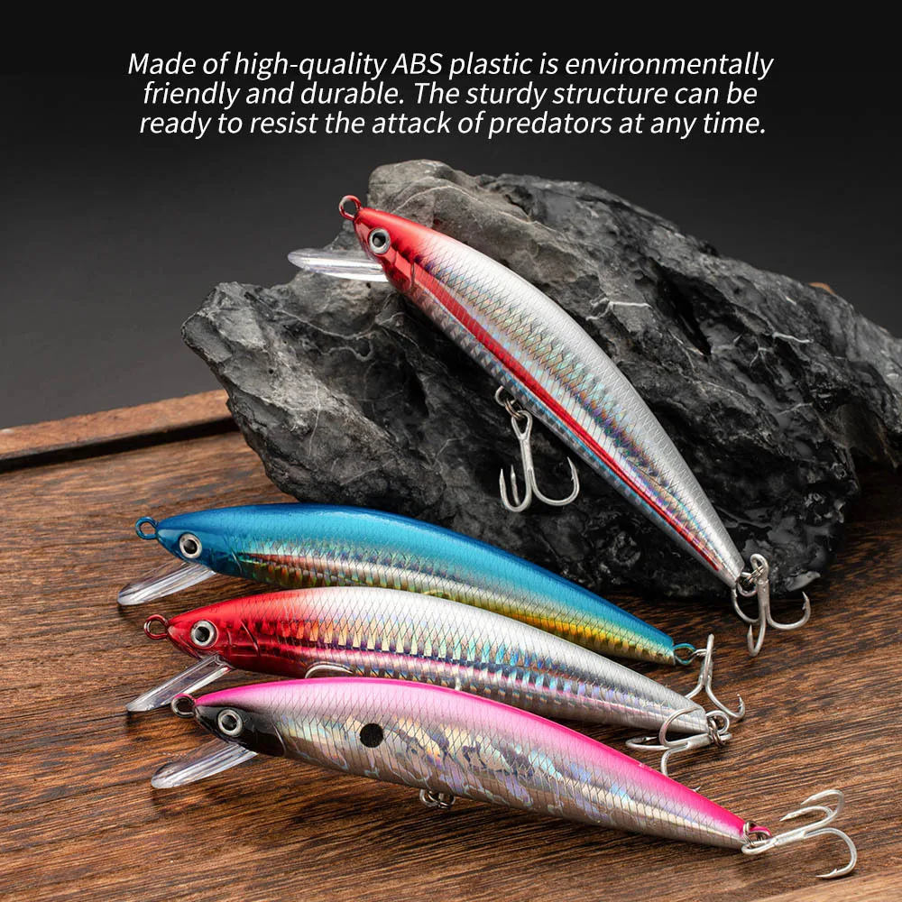 Isca de pesca afundando minnow 13cm 15cm 40g 60g sistema de peso isca dura pesca forte ganchos agudos wobbler jerkbait isca de natação