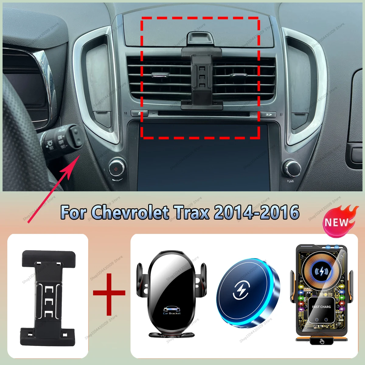 For Chevrolet Trax 2014-2016 Smart car phone holder Mount Automatic Locking Cell Phone Vehicle-Specific Charging Holder