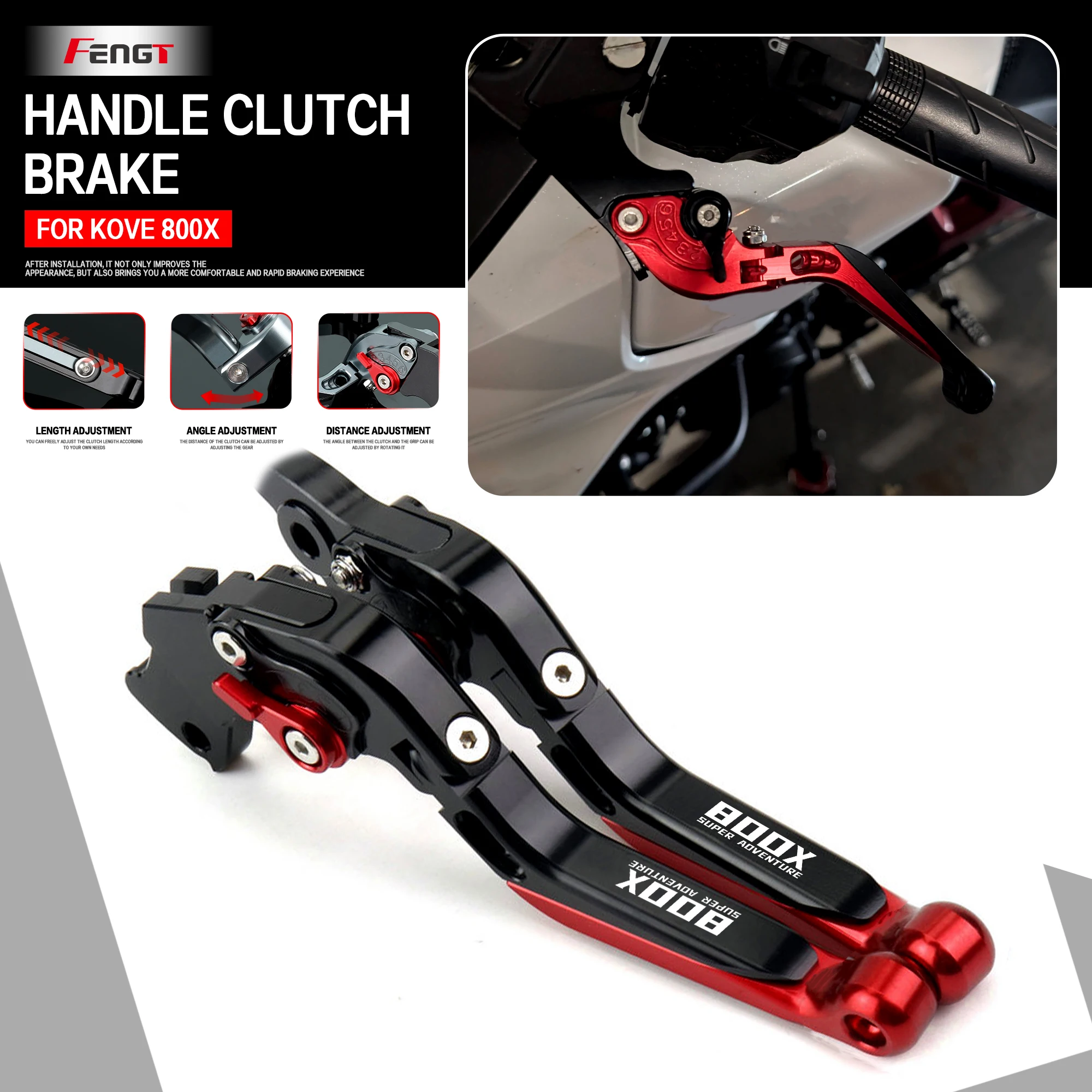 For KOVE 800X Pro Super Adventure ADV Motorcycle Foldable Brake Clutch Lever Adjustable Hand Control Handles 800 X Brake Lever