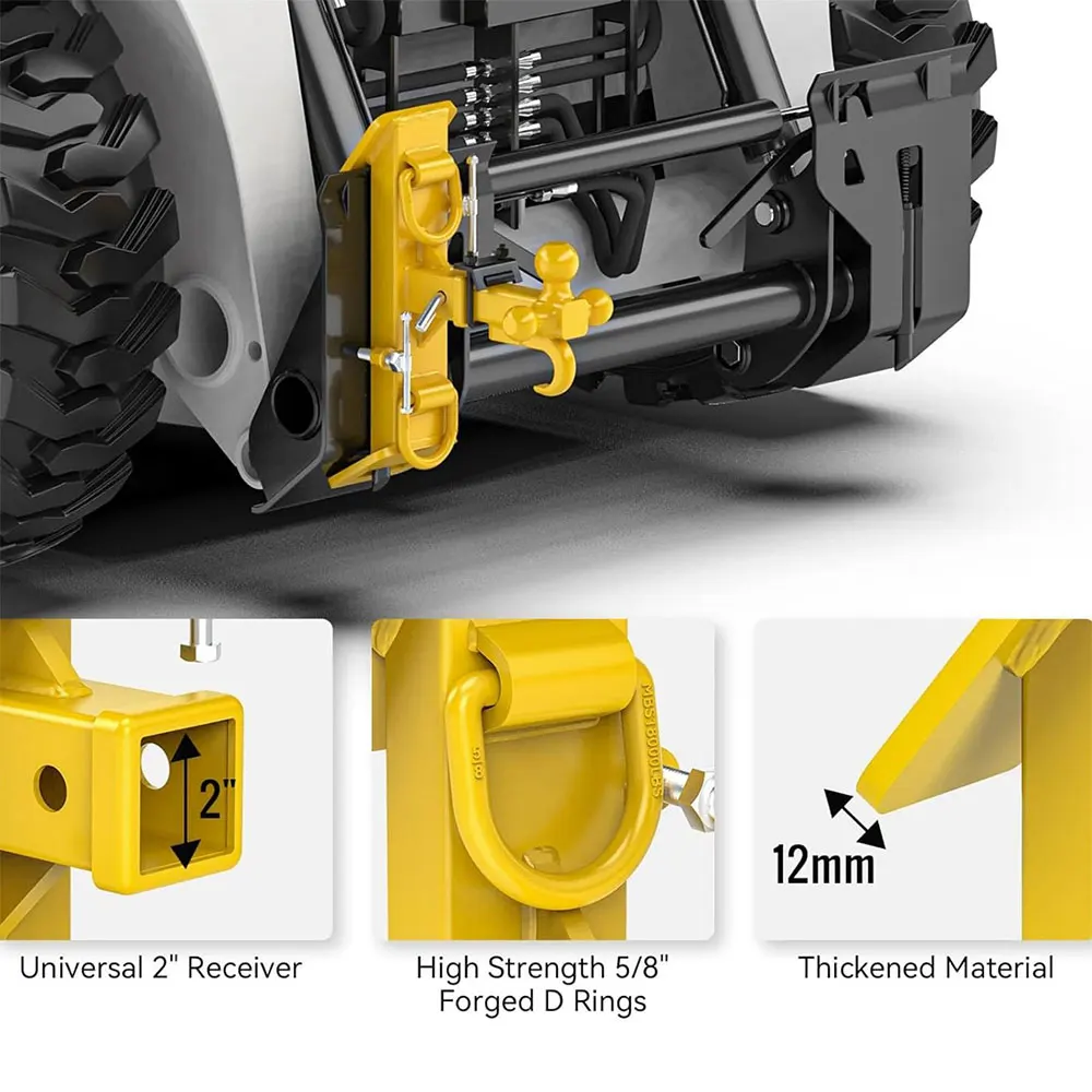 Heavy Duty Skid Steer Hitch Attachment with 2-5/16-Inch Ball 1/2
