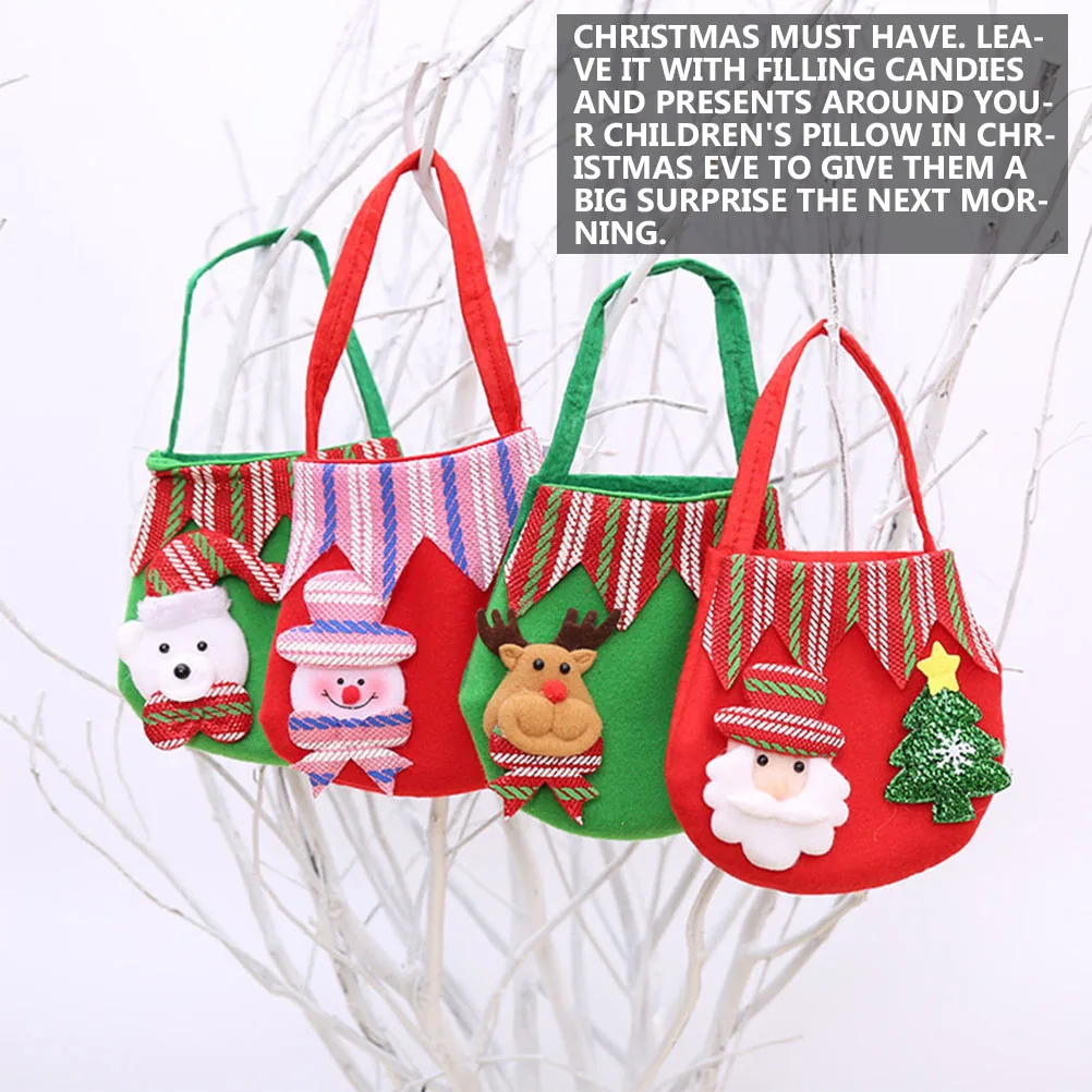 

2 Pcs Christmas Gift Bag Unique Bags Handbag Sack Cloth Goodie Festive Long Lasting
