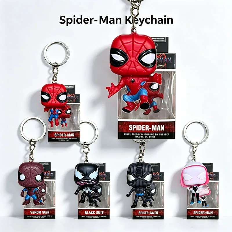 Superhero Mini Figure Key Ring, Anime Character Pendant Keychain Backpack Hanging Ornament Birthday Surprise Gift For Collectors