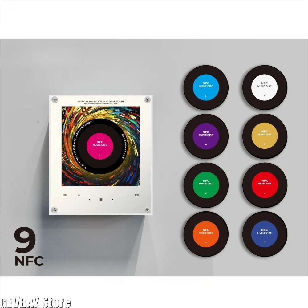 NFC Music Induction Automatic Singing Magnetic Refrigerator Sticker Acrylic Creative Audio Music Player Ornament Night Lights
