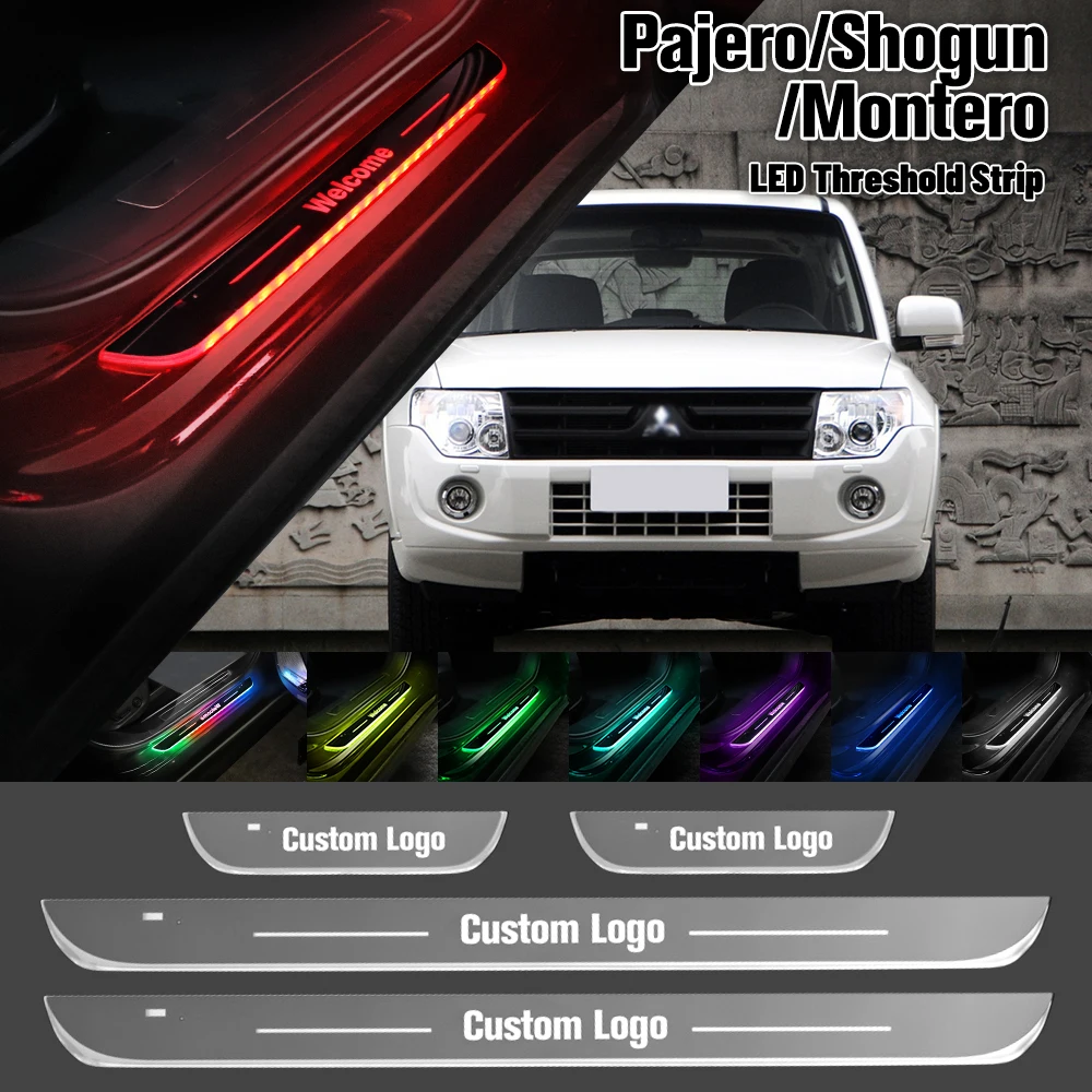 

For Mitsubishi Pajero Shogun Montero Sport Car Door Sill Light Customized Logo LED Welcome Threshold Pedal Lamp Accessories