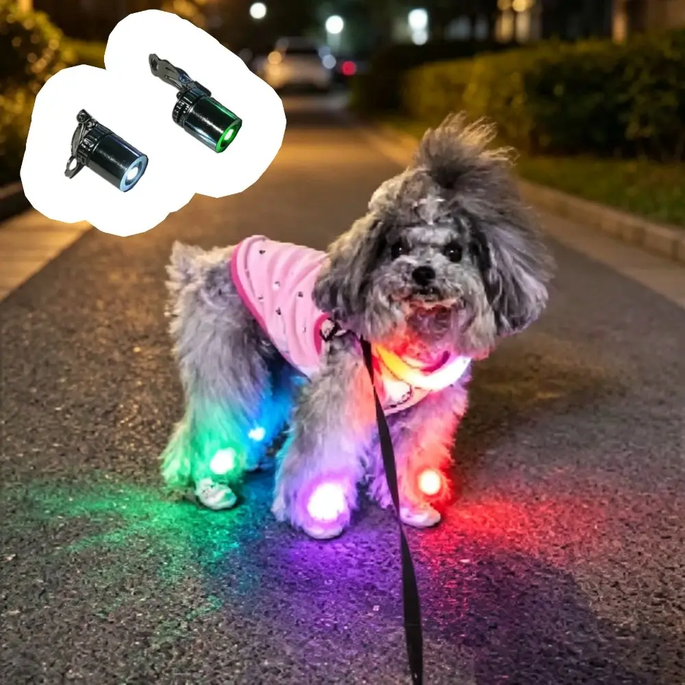 Lightweight Pet LED Clip Light Multi-color Lighting Strong Night-time Warning Dog Night Safety Light Stress-free