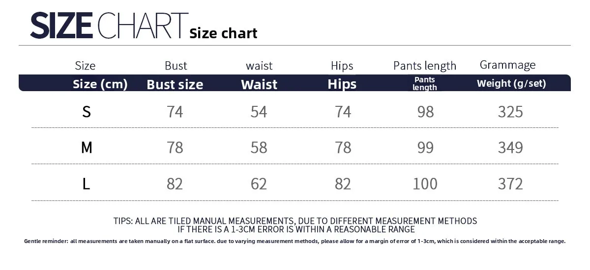 Size chart and fit details