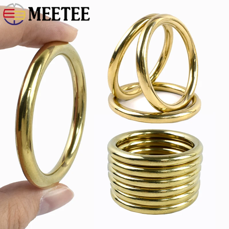 

5Pc 8-51mm Solid Brass Buckle O Ring for Keychain Dog Collar Connect Loops Webbing Strap-on Clasp Rings Hook DIY Bag Accessories