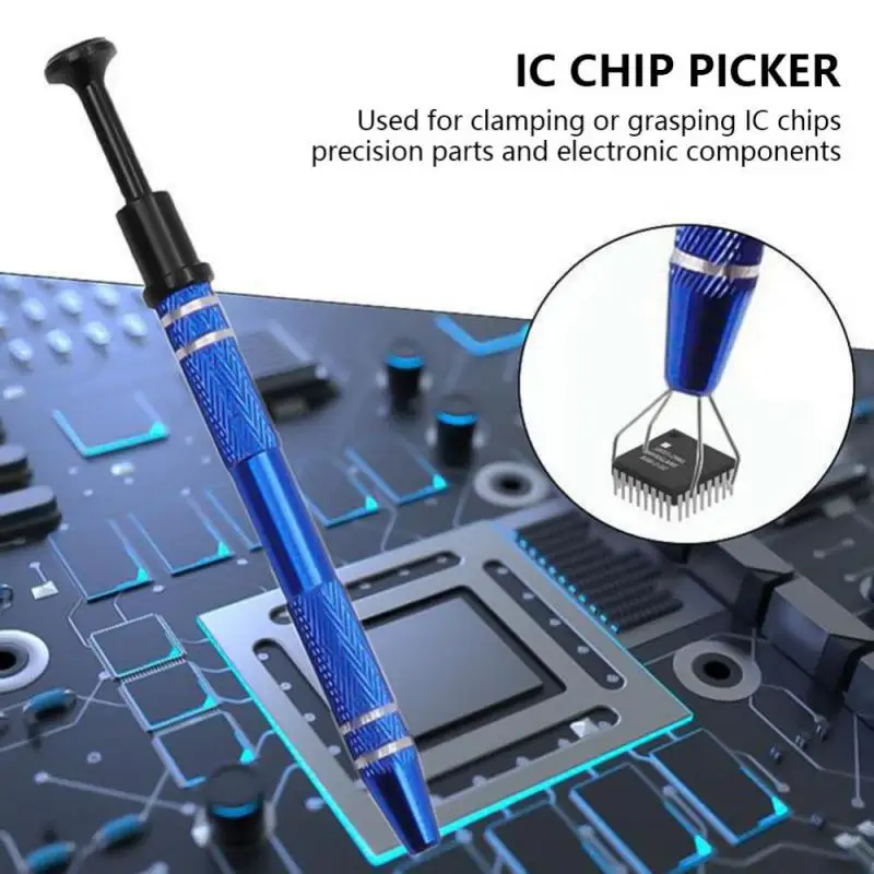 IC Chip Extractor Electronic Component Parts Gripper Catcher Screw Picker Tweezers Pick Up Tool Metal Grabber Hand Repair Tools