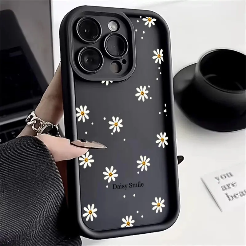 Daisy Smile Silicone Phone Case For OPPO A3 Pro Cases OPPO A3X A17X A17 A16 A80 5G A60 A79 A59 A18 A38 A58 A78 A98 A92 A72 Cover