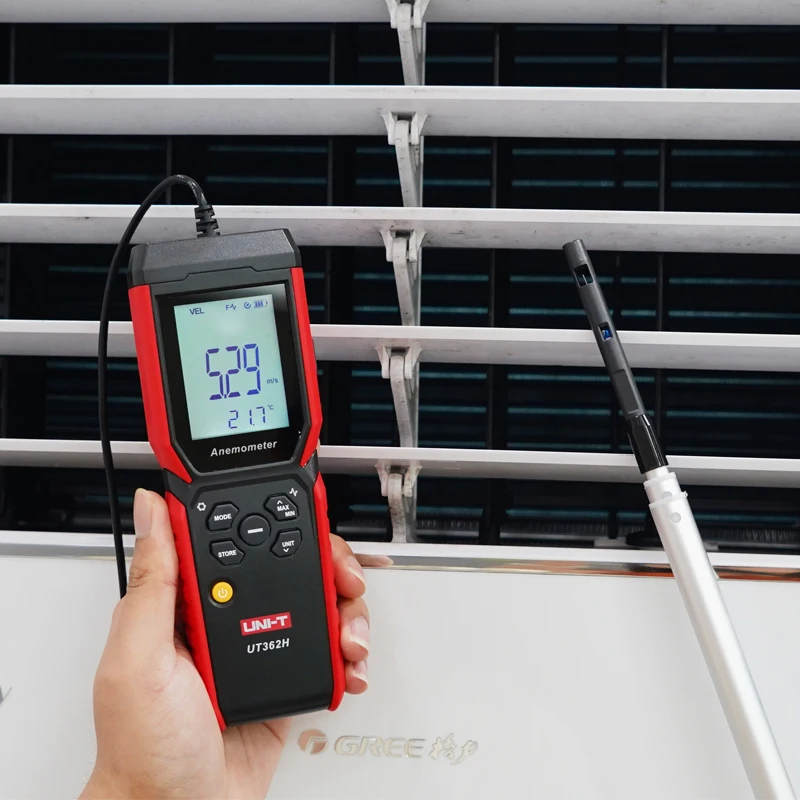 UNI-T UT362H High Accuracy Hot-Wire Anemometer;Air velocity/volume/temperature measuring instrument/stretchable probe