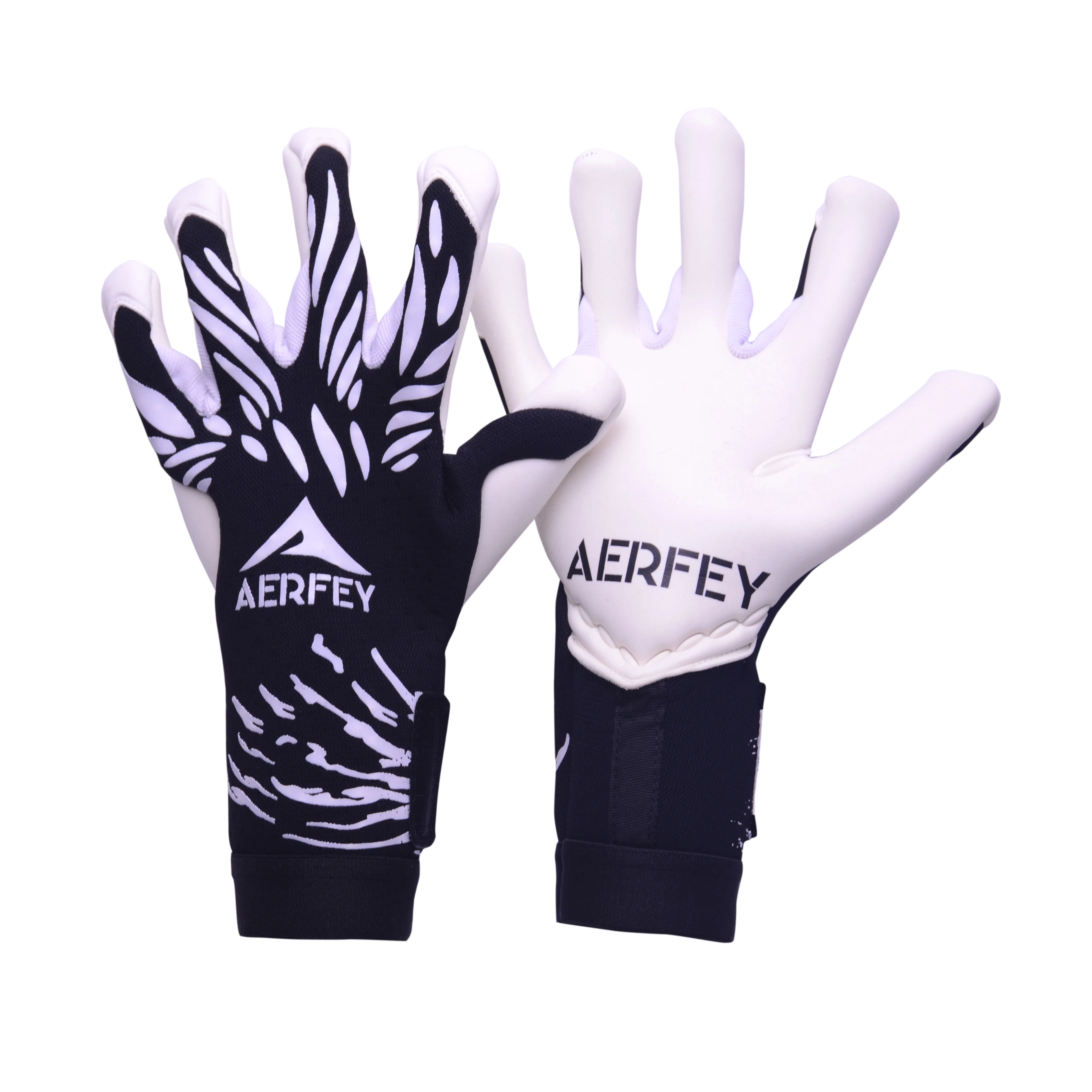 AERFEY Professional football goalkeeper gloves 4mm German water soft latex half finger tube reverse bag inner seam cutting desig