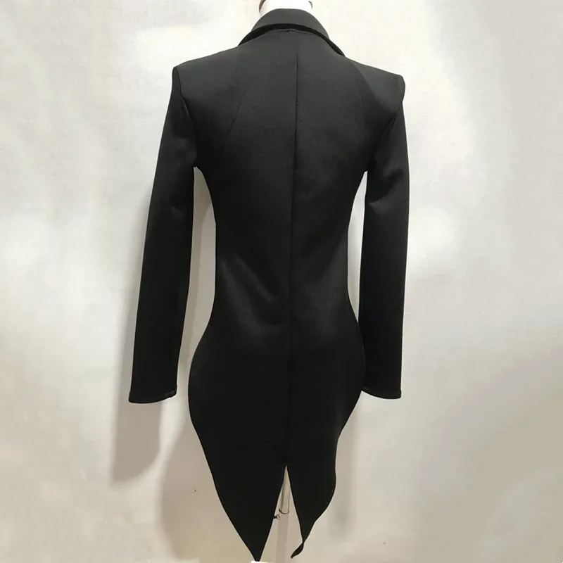 Abrigo de cola blanco y negro para mujer, traje de actuación de grupos de baile de Jazz, bailarina principal Sexy, fiesta en club nocturno, espectáculo de Carnaval, ropa de escenario