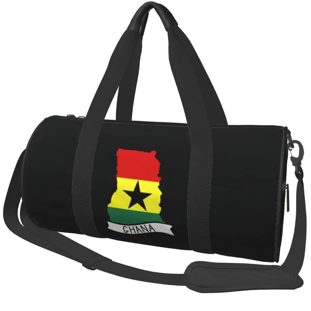 Ghana Flag Map Sticker Sports Bags Travel Gym Bag with Shoes Colorful Handbags Male Female Custom Weekend Fitness Bag
