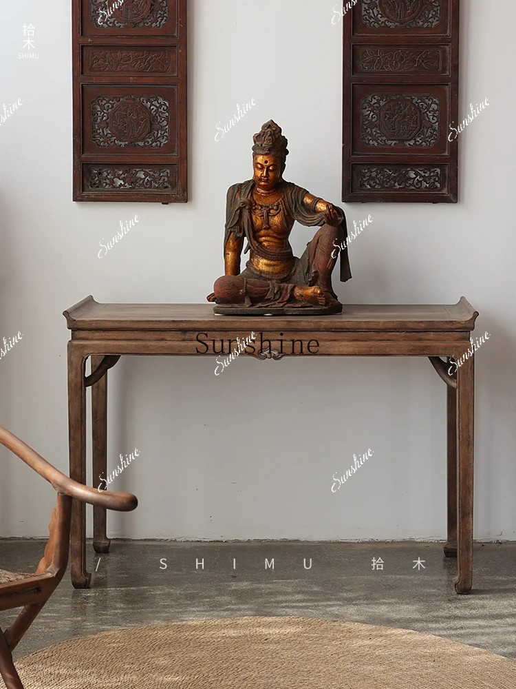 Offering solid wood Chinese antique Ming and Qing classical upturned incense table Xuanguantai  FT