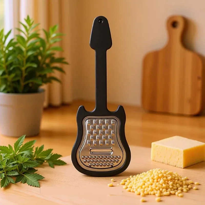 Kreatives Gitarren-Design, Mehrzweckreibe aus Edelstahl für Obst, Gemüse und Kartoffeln, Küchenhelfer