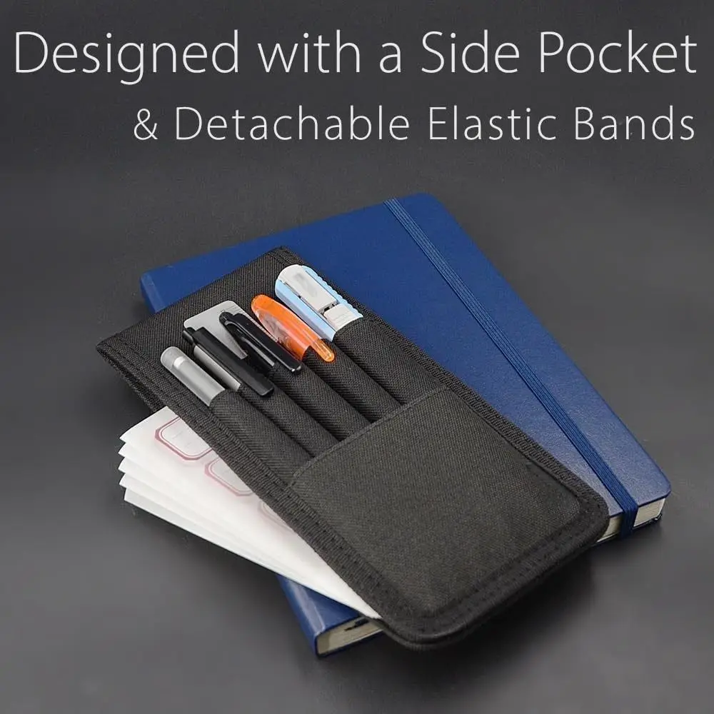 Universal Adjustable Pencil Holder Detachable Durable Fabric Pen Sleeve Case Elastic Band Rulers Container for Books Binders