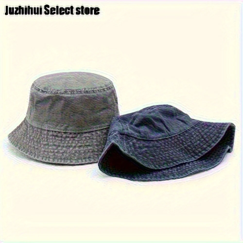 Washed Denim Bucket Hat with 