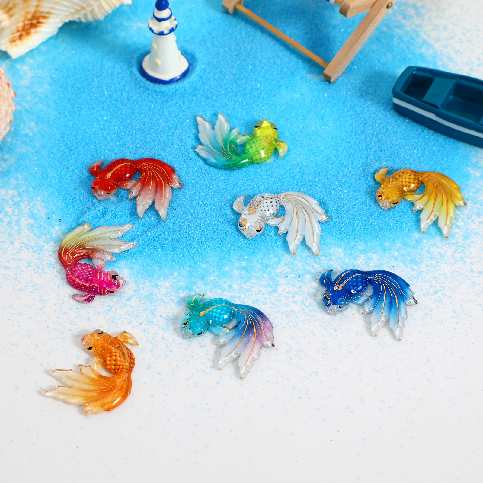 

15pcs Decorative Goldfish Figures Cute Ornament Desktop Home Garden Kids Educational Adorable Crafts Small Goldfish Decor