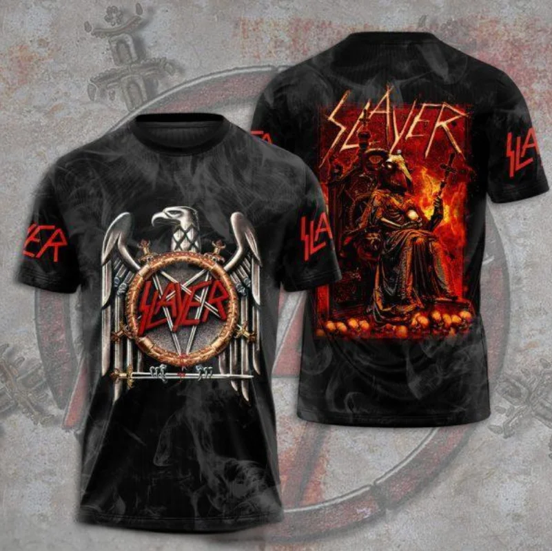 New Slayer Rock Band 3D Print T-Shirts Men Women Hip-hop Round Neck Short Sleeve T Shirt Tops Harajuku Street Tees Man Clothing