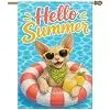 NGZ Corgi Pool Float Garden Flag 28X40 Inch Linen for Summer llz