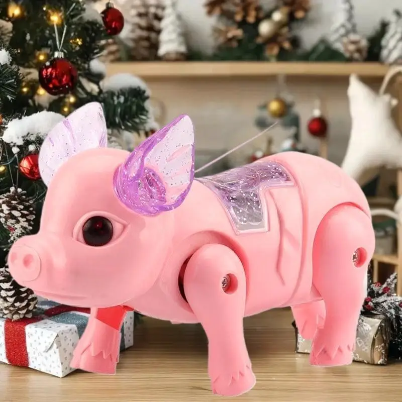 Giocattolo di maiale di peluche da passeggio elettrico con suono realistico di Oink e movimento oscillante, regalo di peluche interattivo per bambini