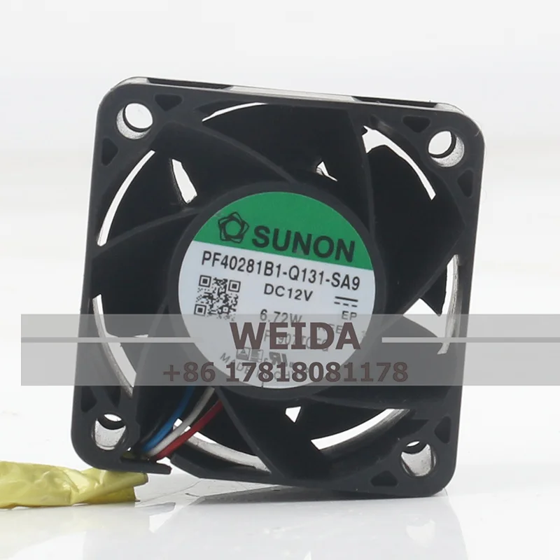 

Sunon 24 В 48 В постоянного тока 12 В 6,72 Вт AC EC 4028 40X40X28MM 4 см Серверный источник питания ШИМ-контроль температуры PF40281B1-Q131-SA9 Охлаждающий вентилятор