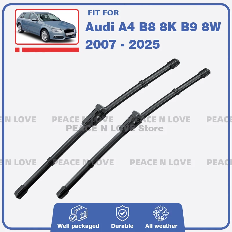 

For Audi A4 B8 B9 8K 8W Front Wiper Blades 2007 - 2025 2007 2008 2009 2010 2014 2015 2016 2017 2019 Windscreen Windshield Window