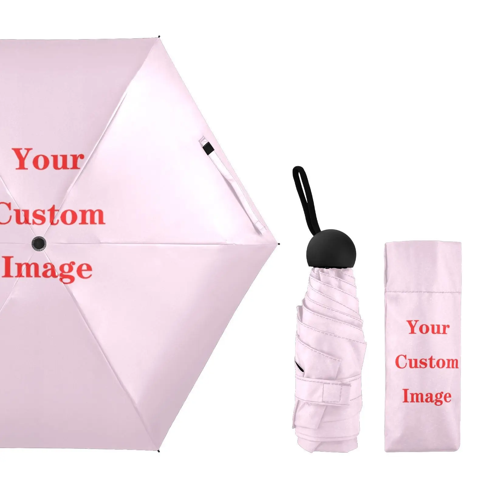 Lightweight Pocket Mini Umbrella Personalized Custom Women Anti-UV Sun Protection Five Folding Umbrella Compact Portable Parasol