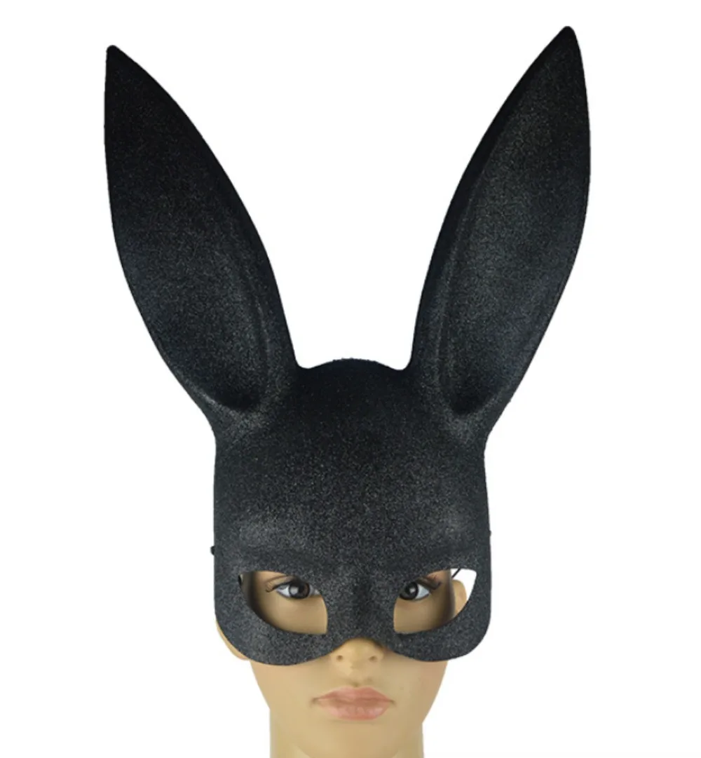 

Маска кролика для танцев, половина лица, маска кролика для девочек, маска для ролевых игр, женская маска на Хэллоуин, сексуальный кролик, бар, вечерние костюм, танцевальный костюм