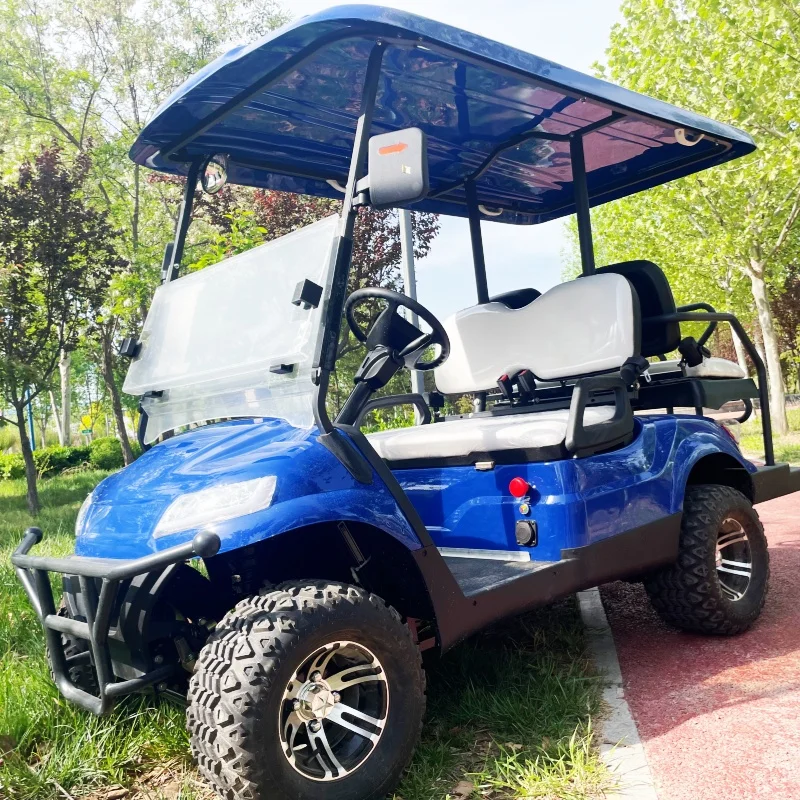 CE Certificate 48/60/72V Scenic Patrol Buggy Golf Car Electric Golf Cart 4 Wheelers For Adult 12 Inch Tires Rear Cargo Box