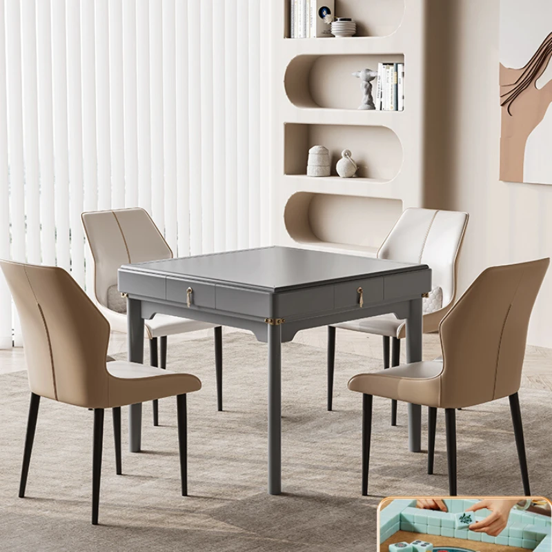 

Mini Solid Mahjong Table Fully Automatic Household Rotary Roller Coaster Mahjong Machine Dining Table Dual