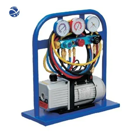 HVAC Refrigerant Charging Recovery Station With 5-Valve Manifold Gauge for Car Air Condition Repair