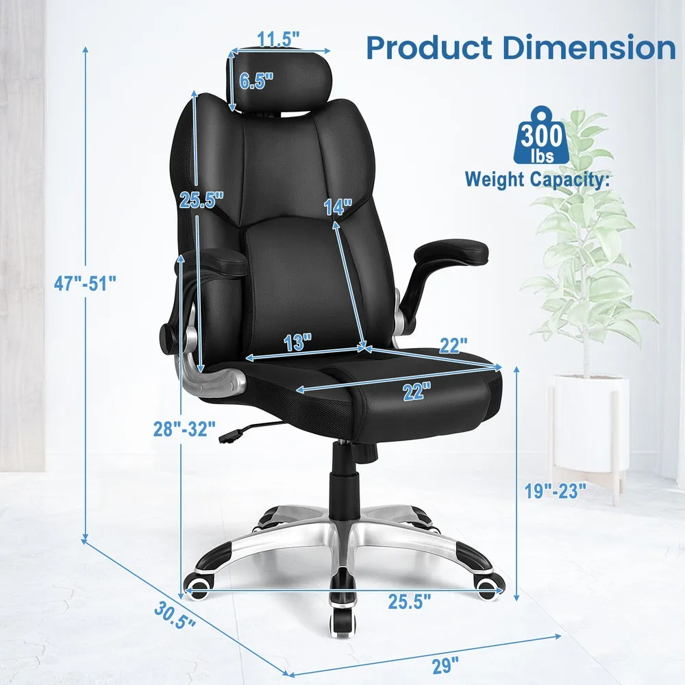 Executive Office Chair w/2 Message Selections Adjustable Headrest Remote Control