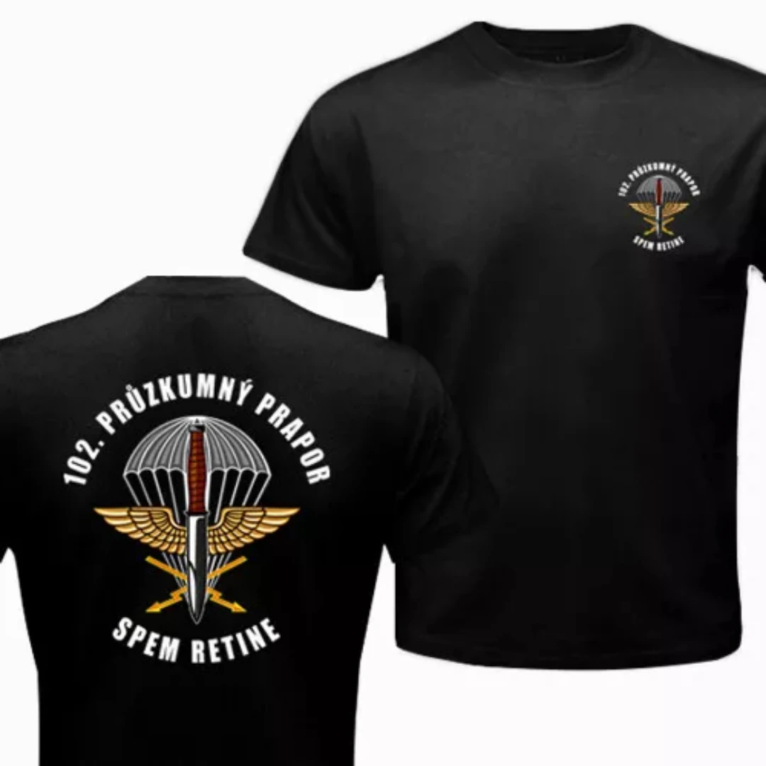 102nd Recon Battalion Czech Army Special Forces Paratroopers T-Shirt 100% Cotton O-Neck Short Sleeve Summer Casual Mens T-shirt