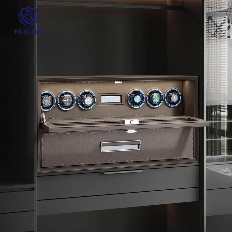 خزانة ملابس فاخرة، قفل ذكي ببصمة الإصبع، آمن، صندوق ملفاف ساعة أوتوماتيكي مضاد للسرقة، درج آمن