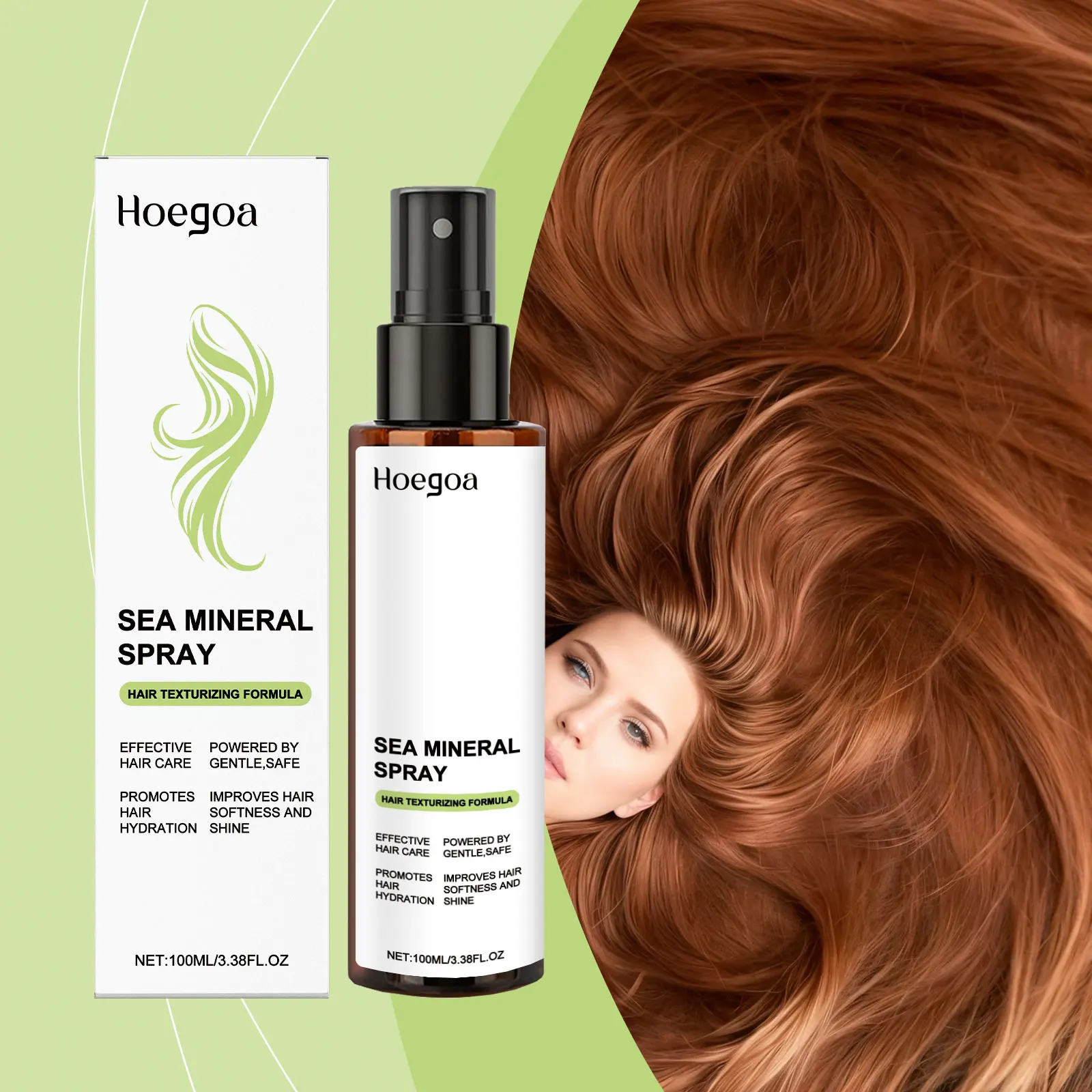 

Sea Mineral Hair Spray - 100ml Glycerin & Vitamin E, Hydrate Roots, Smooth & Shine Hair, Daily Moisturizing Formula