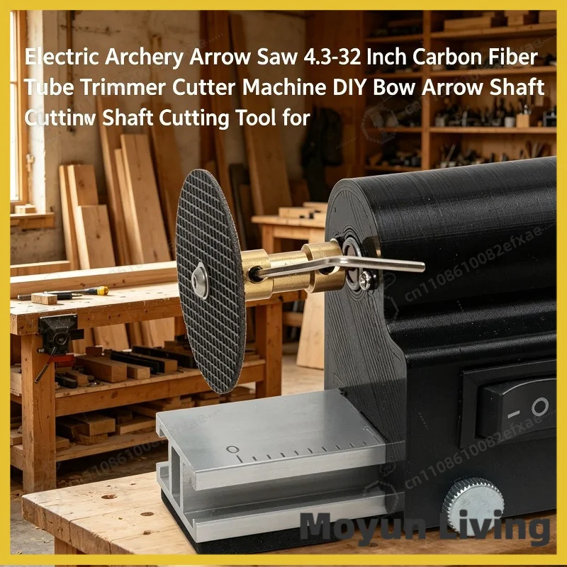 Electric Archery Arrow Saw 4.3-32 Inch Carbon Fiber Tube Trimmer Cutter Machine DIY Bow Arrow Shaft Cutting Tool for Archery