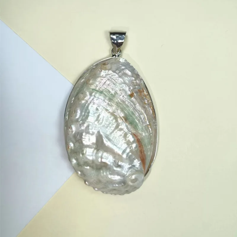 Natural White Abalone Shell Pendant Oval DIY Necklace Earrings Charms Woman Girl Jewelry Finding Gift