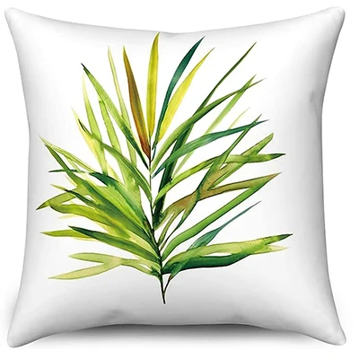 Funda de almohada de hoja Tropical hawaiana, funda de almohada de loro de hoja de palma, funda de cojín verde decorativa