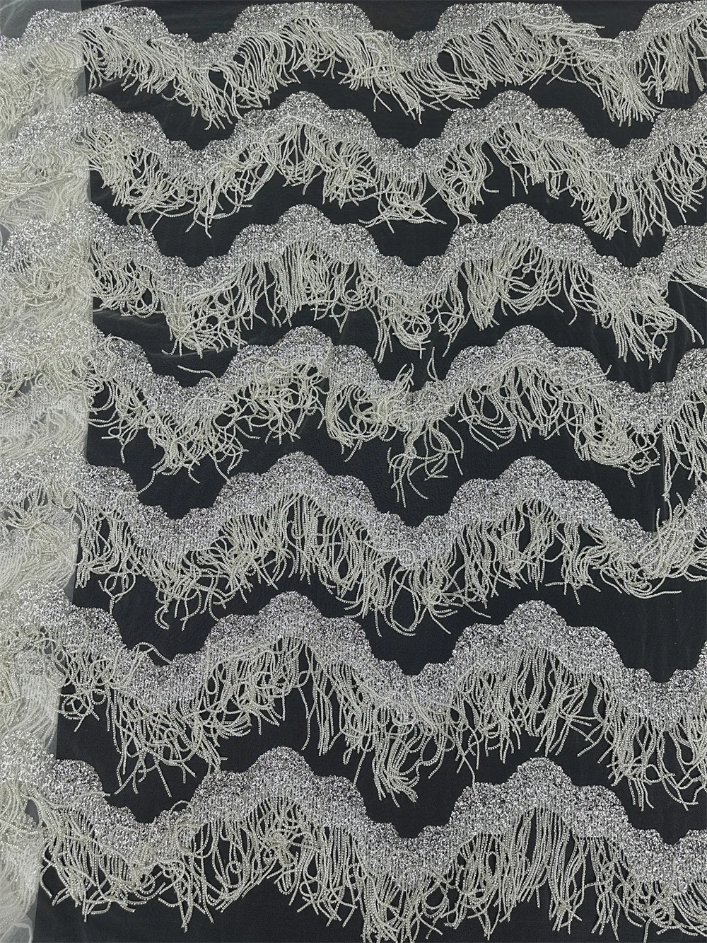 Tissu africain en dentelle pailletée avec pompon 3D pour femmes, robes de soirée, filet nigWin, 5 mètres, haute qualité, dernier cri, 2024