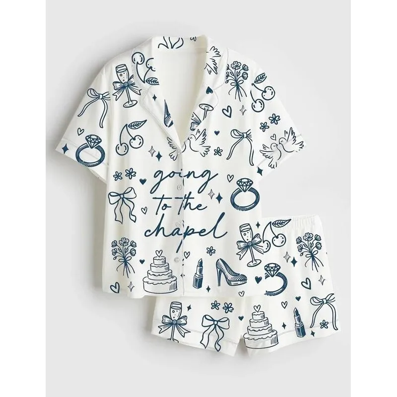 

Monkey Print Pajamas Women's Summer Sleepwear Fashionable Printed Ensemble Comfortable Breathable Material Cross-Border