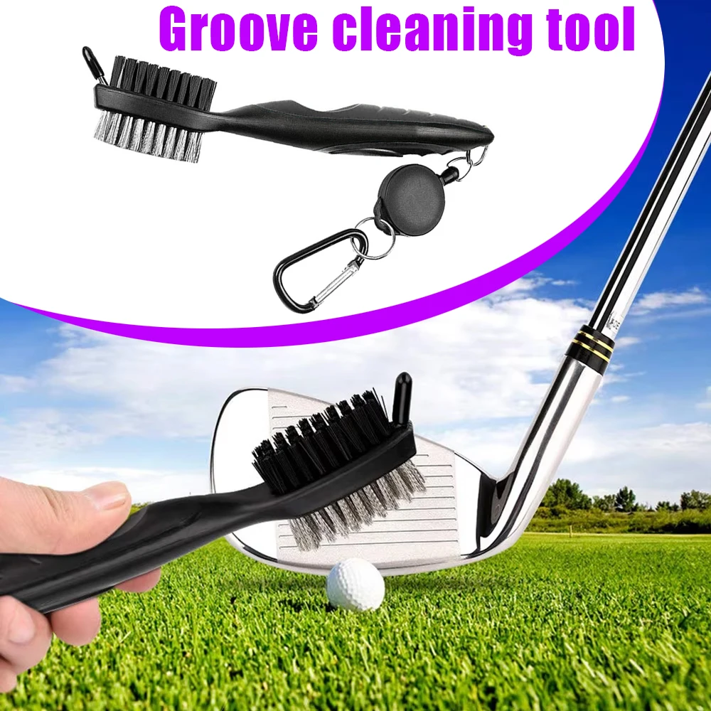 

Портативная щетка для чистки канавок для гольфа, прочная с выдвижным шнуром для гольф-клуба и инструментов для чистки обуви, аксессуары для гольфа, 1 шт.