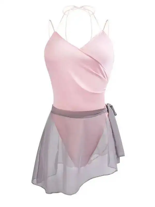 Sexy Weibliche Tiefem V-ausschnitt Hängenden Hals Romantische Urlaub Schritt einteiliges Spitze Up Nachthemd Uniform Kleid Elegante Süße tops EX0D